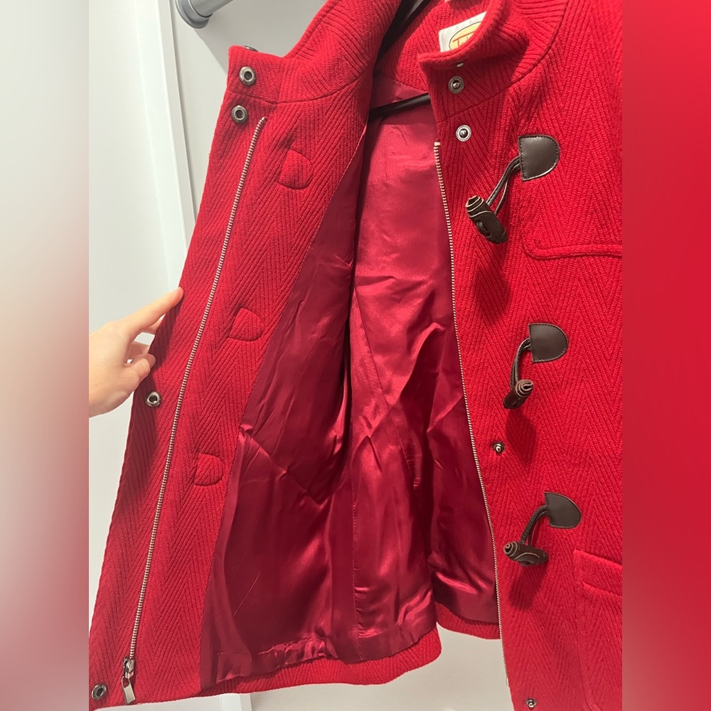 Talbots Mockneck Red Toggle Jacket Patch Pocket W… - image 2